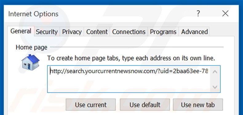 Verwijder search.yourcurrentnewsnow.com als startpagina in Internet Explorer