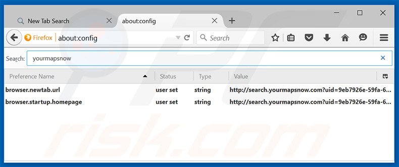 Verwijder search.yourmapsnow.com uit Mozilla Firefox standaard zoekmachine