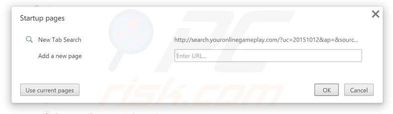 Verwijder search.youronlinegameplay.com als startpagina in Google Chrome