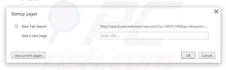 Verwijder search.yourtelevisionnow.com als startpagina in Google Chrome