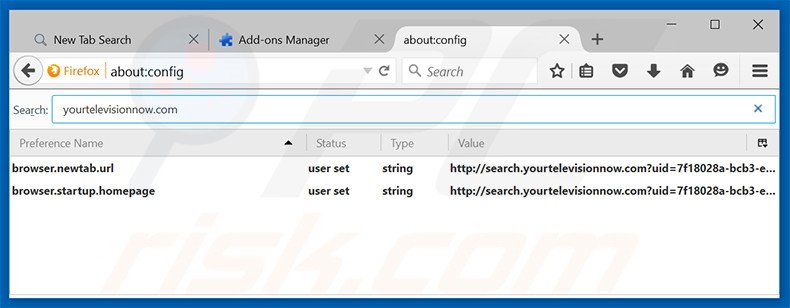Verwijder search.yourtelevisionnow.com als standaard zoekmachine in Mozilla Firefox
