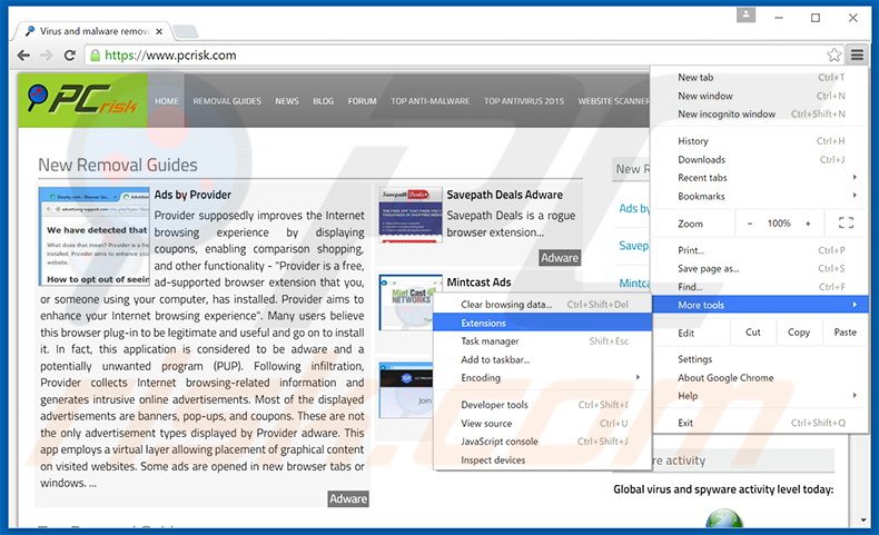 Verwijder Chromium advertenties uit Google Chrome stap 1