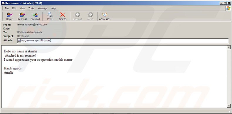Kwaadaardige email verspreidt de CryptInfinite ransomware