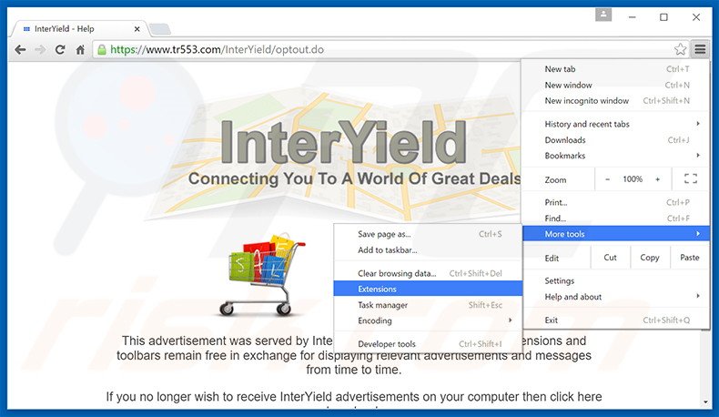 Verwijder de Interstitial Information  advertenties uit Google Chrome stap 1