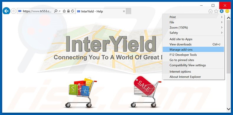 Verwijder de Interstitial Information advertenties uit Internet Explorer stap 1