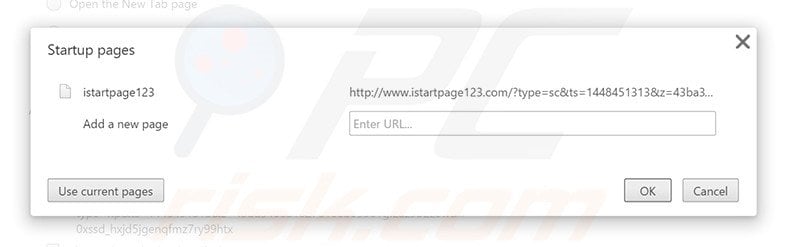 Verwijder istartpage123.com als startpagina in Google Chrome