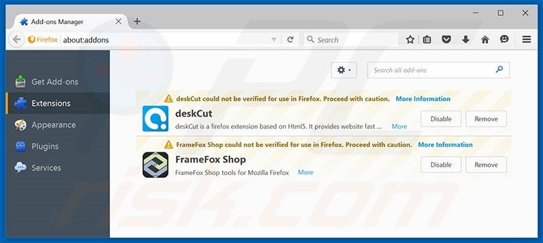Verwijder istartpage123.com gerelateerde Mozilla Firefox extensies