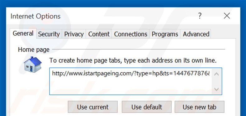 Verwijder istartpageing.com als startpagina in Internet Explorer