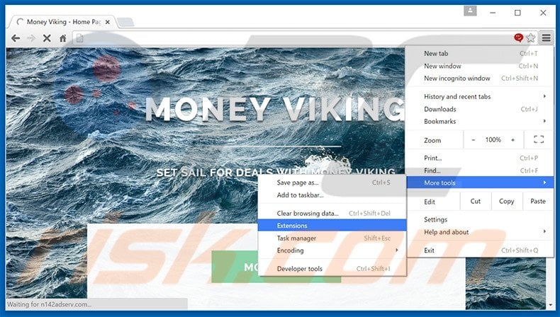 Verwijder de Money Viking advertenties uit Google Chrome stap 1
