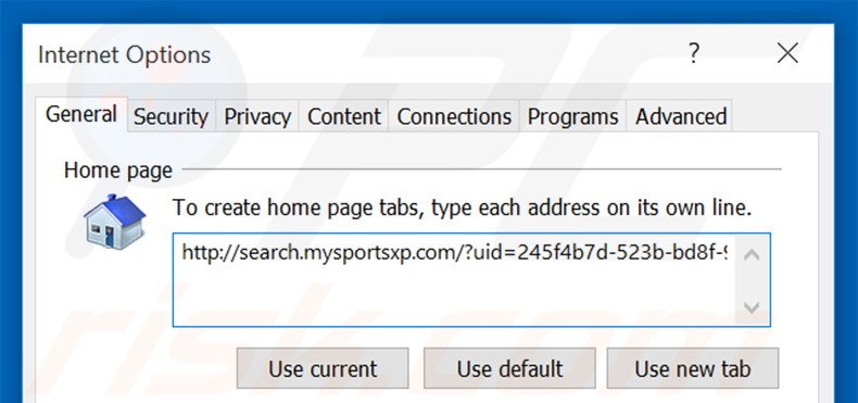 Verwijder search.mysportsxp.com als startpagina uit Internet Explorer