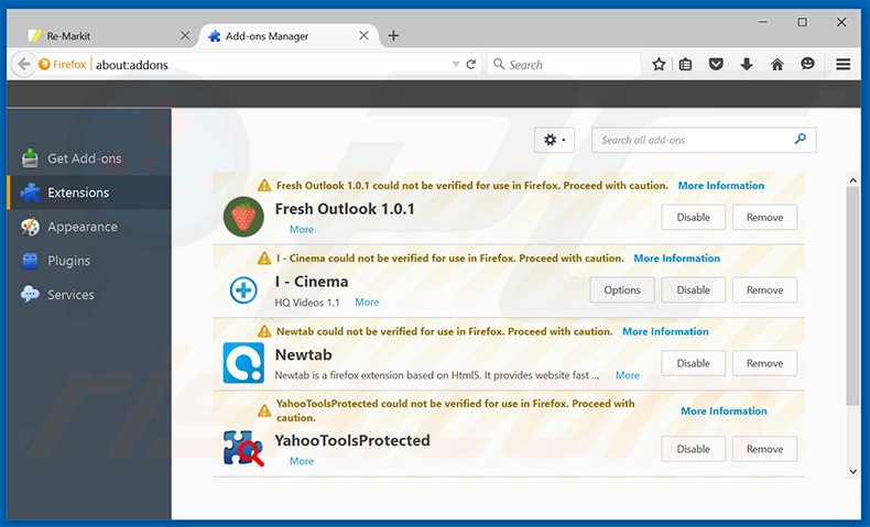 Verwijder de Re-Markit advertenties uit Mozilla Firefox stap 2