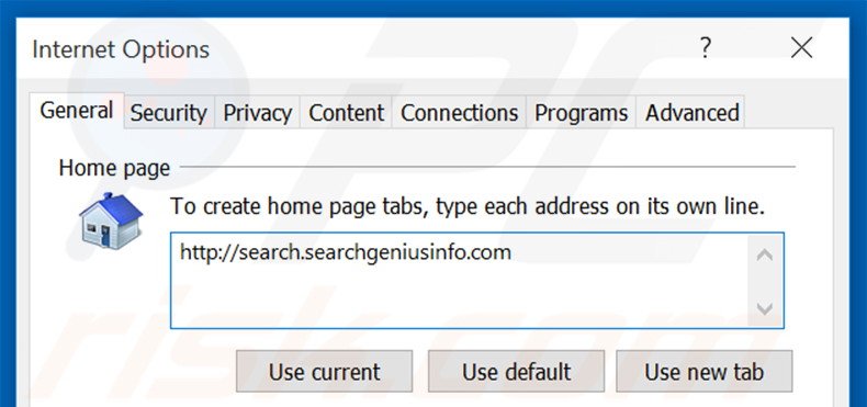 Verwijder search.searchgeniusinfo.com als startpagina in Internet Explorer