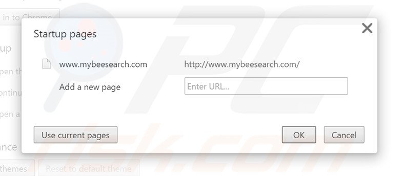 Verwijder mybeesearch.com als startpagina in Google Chrome