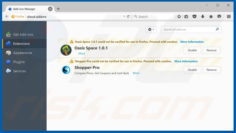 Verwijder mybeesearch.com gerelateerde Mozilla Firefox extensies