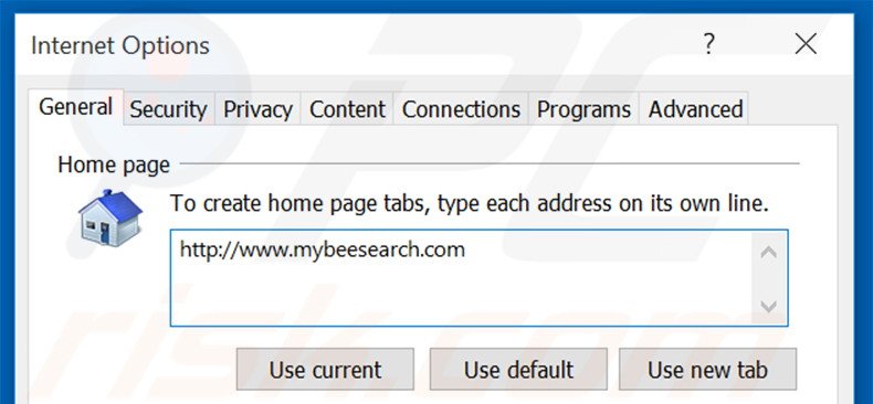 Verwijder mybeesearch.com als startpagina in Internet Explorer
