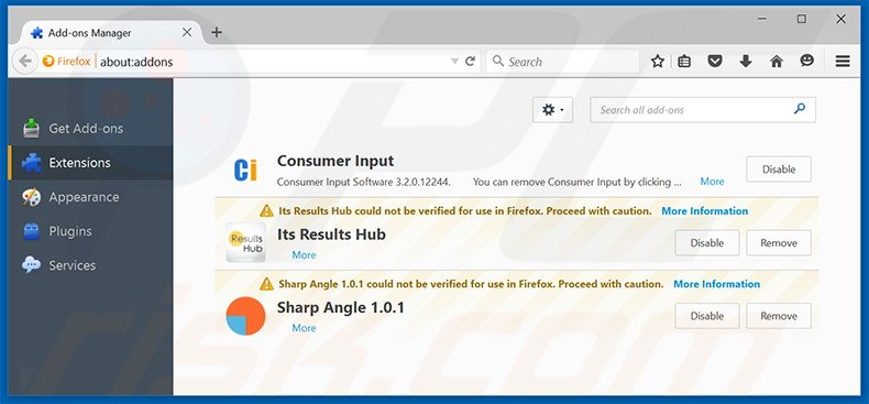 Verwijder newsearch123.com gerelateerde Mozilla Firefox extensies