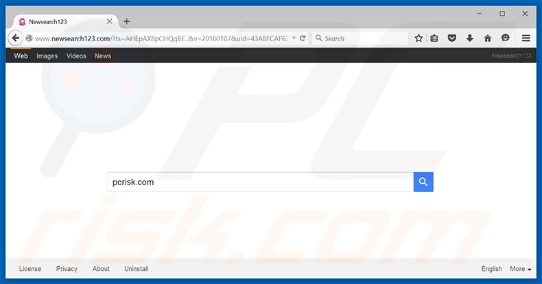 newsearch123.com browser hijacker
