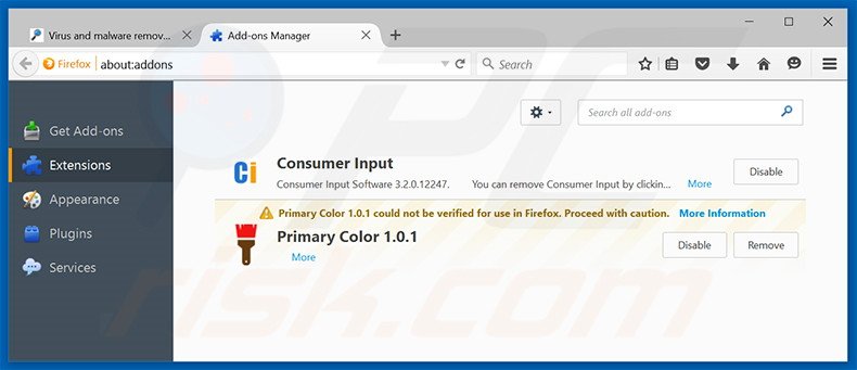Verwijder de Positive advertenties uit Mozilla Firefox stap 2