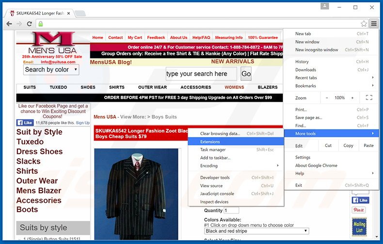 Verwijder de RightTopDeals advertenties uit Google Chrome stap 1