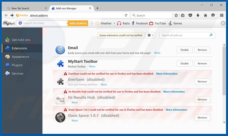 Verwijder de Taboola advertenties uit Mozilla Firefox stap 2