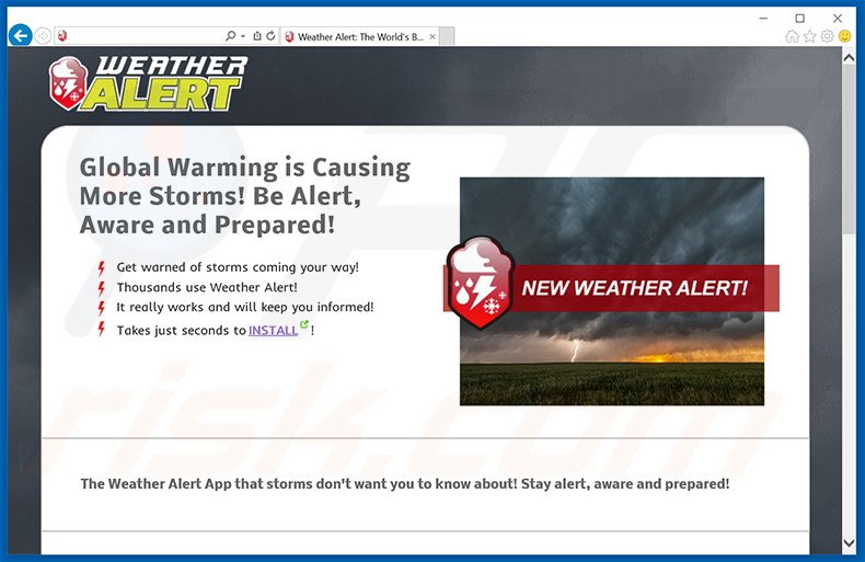 Weather Alert adware