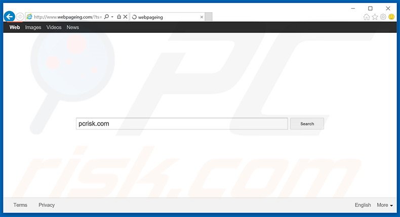 webpageing.com browser hijacker