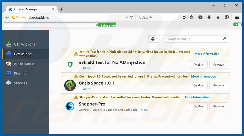 Verwijder de WebVeil advertenties uit Mozilla Firefox stap 2