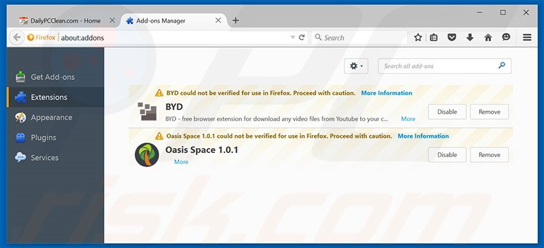 Verwijder de Windoweather advertenties uit Mozilla Firefox stap 2
