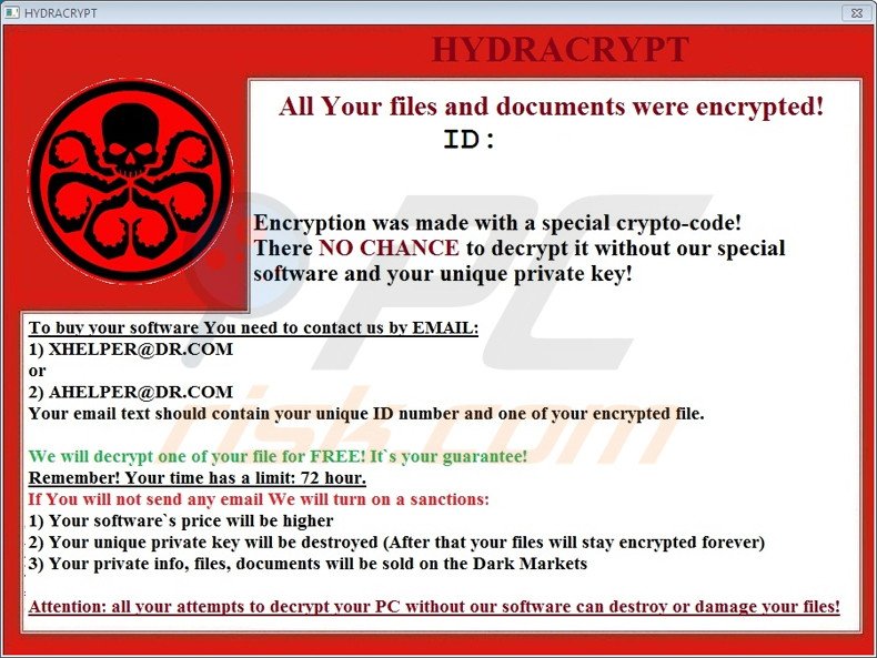 HYDRACRYPT ontsleutelingsinstructies