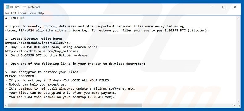 Crypted ontcijferingsinstructies