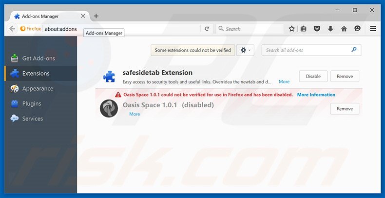 Verwijder aan gold-page.com gerelateerde Mozilla Firefox extensies