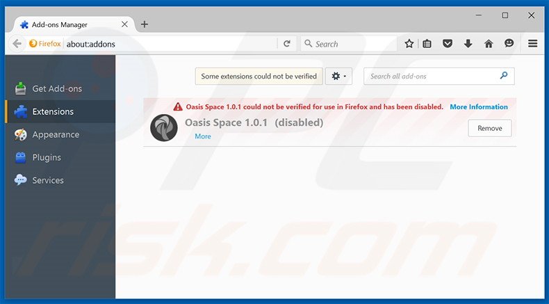 Verwijder aan search.holainput.com gerelateerde Mozilla Firefox extensies