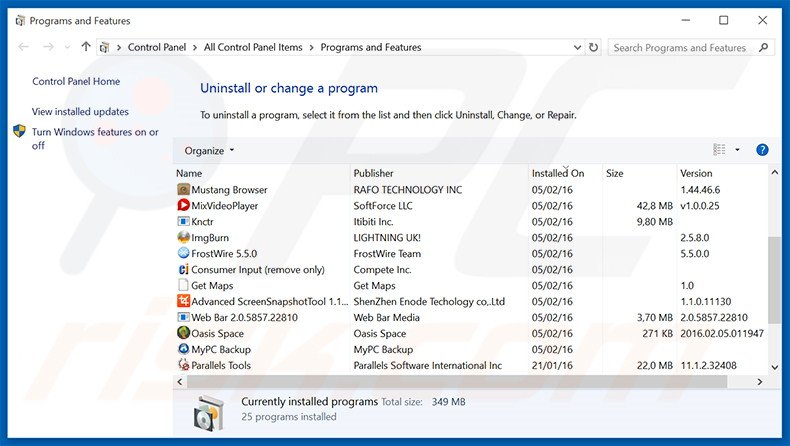 Pass and Play adware verwijdering via het Controle Paneel