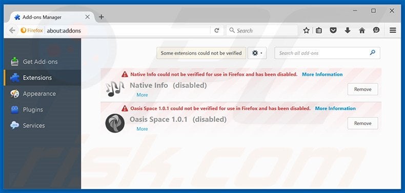Verwijder pico-search.com gerelateerde Mozilla Firefox extensies