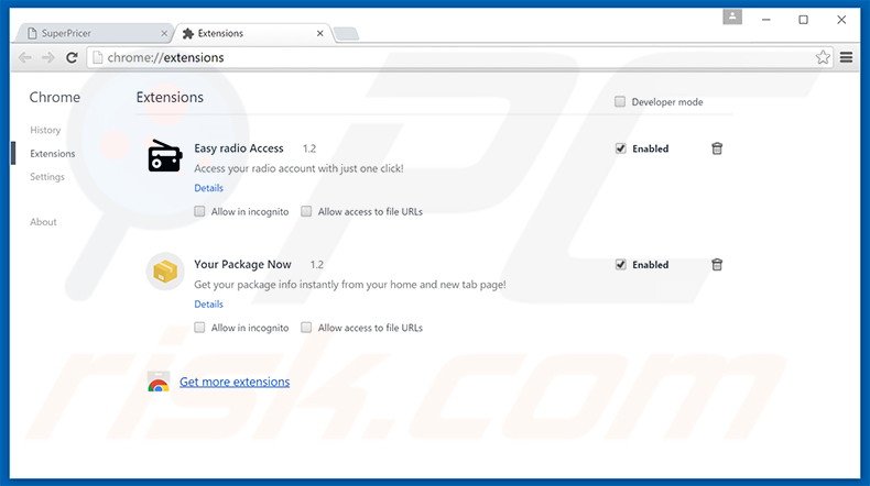 Verwijder de Pop Bubbles advertenties uit Google Chrome stap 2