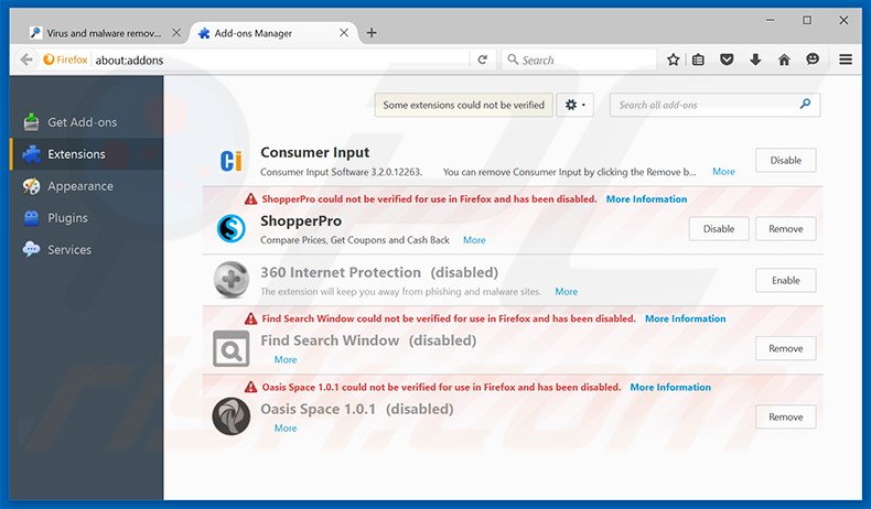 Verwijder de Powered by advertenties uit Mozilla Firefox stap 2