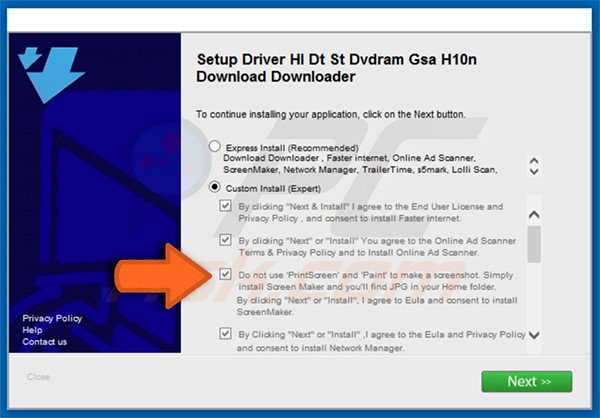 Misleidende software installer bundelt de Screen Maker adware