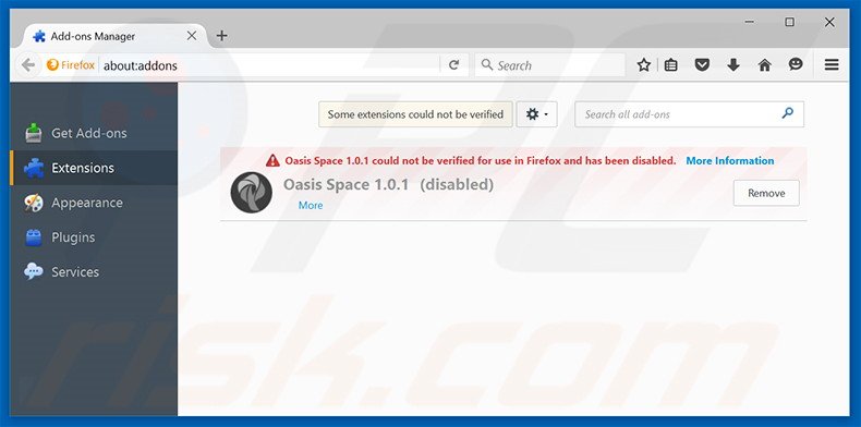 Verwijder aan zeta-search.com gerelateerde Mozilla Firefox extensies