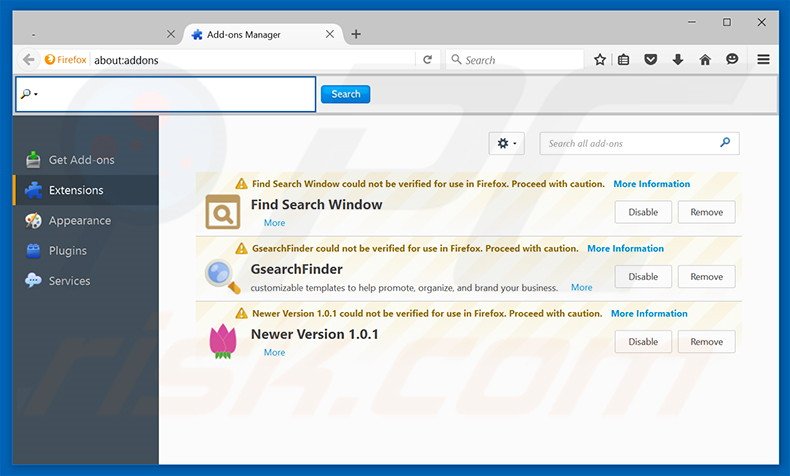 Verwijder de SysWeatherAlert advertenties uit Mozilla Firefox stap 2