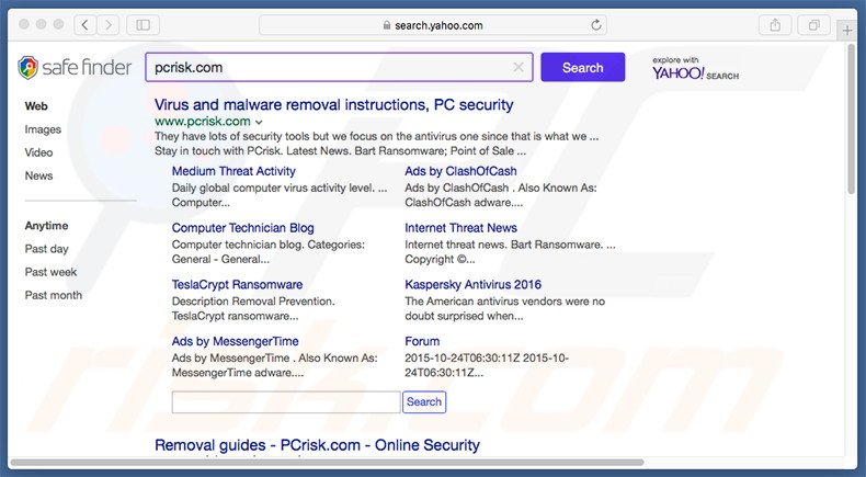 Search.cubokit.com veroorzaakt doorverwijzingen naar safefinder.com