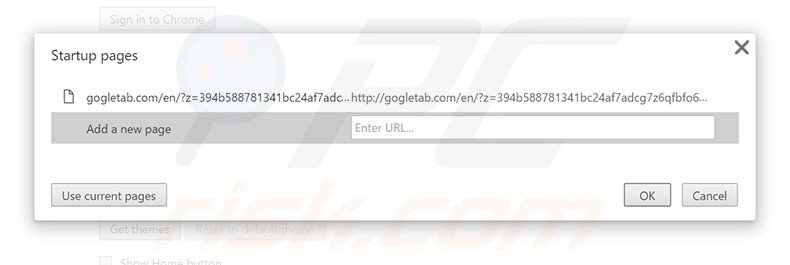 Verwijder gogletab.com als startpagina in Google Chrome