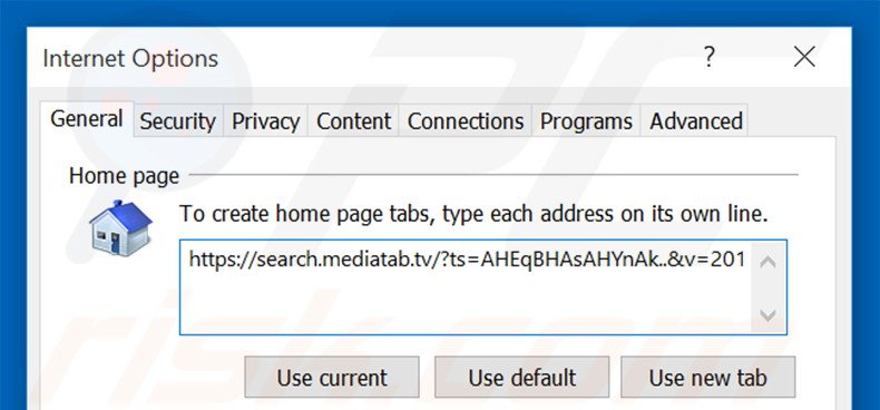 Verwijder search.mediatab.tv als startpagina in Internet Explorer