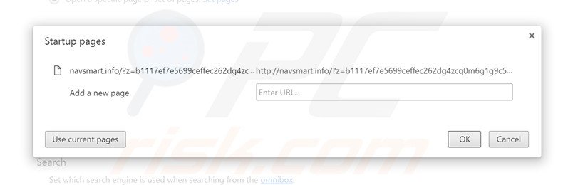 Verwijder navsmart.info als startpagina in Google Chrome