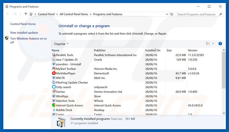 navsmart.info browser hijacker uninstall via Control Panel