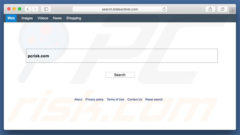 search.bilabordnet.com browser hijacker op een Mac computer