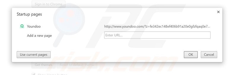 Verwijder youndoo.com als startpagina in Google Chrome