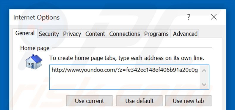 Verwijder youndoo.com als startpagina in Internet Explorer