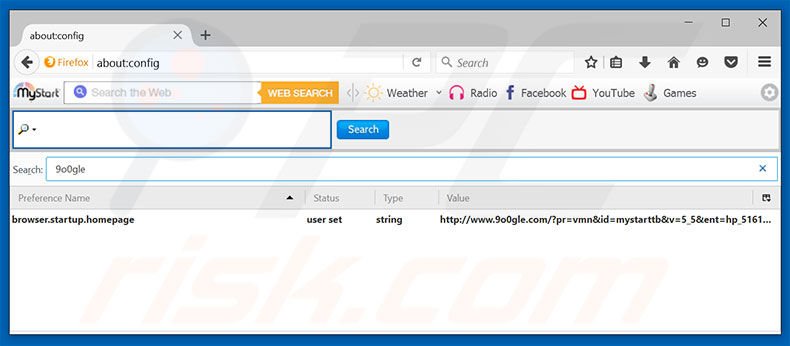 Verwijder 9o0gle.com als standaard zoekmachine in Mozilla Firefox
