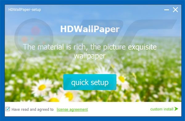 Officiële HDWallpaper adware installer setup