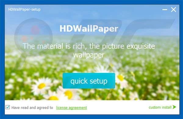 Officiële HDWallpaper adware installer setup